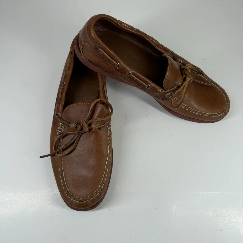 Quoddy Classic Canoe Shoe Men's US 12 Whiskey Leather Camp Moc Moccasins 144017